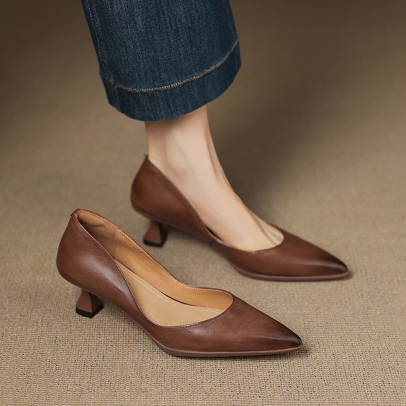 Elyia Genuine Leather Heels