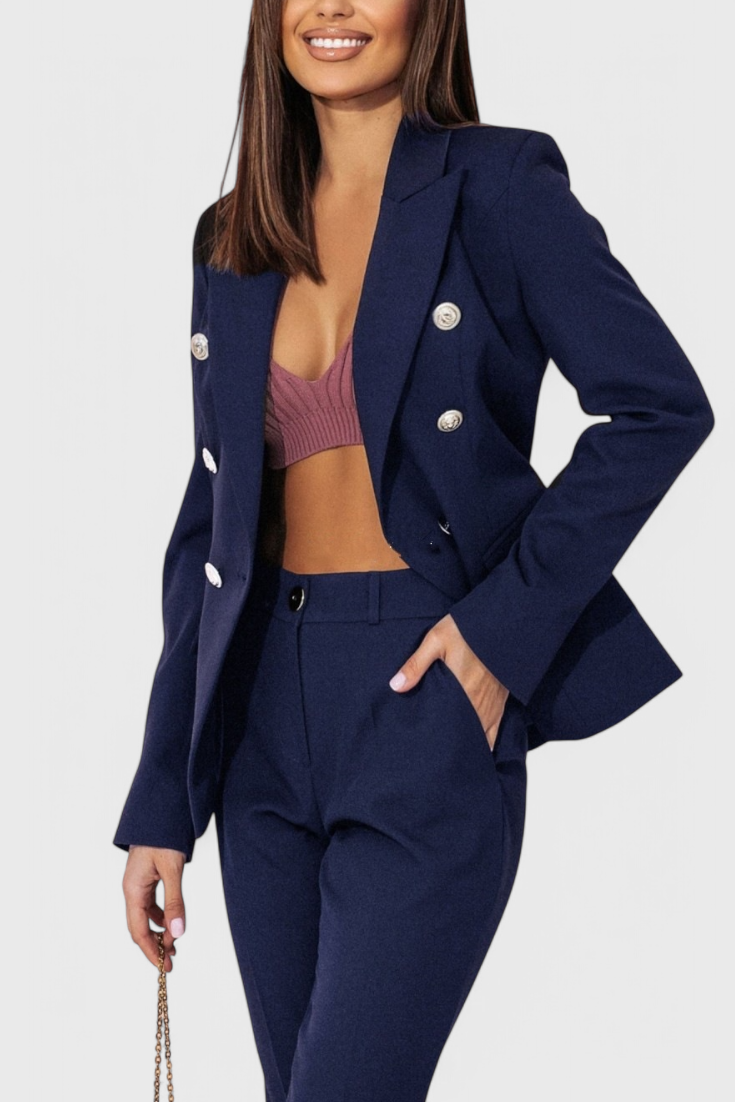Rosalind Fitted Blazer with Slim Trousers