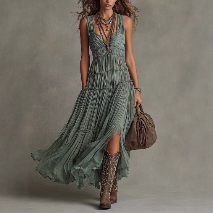 Women's Boho Layered Maxi Dress