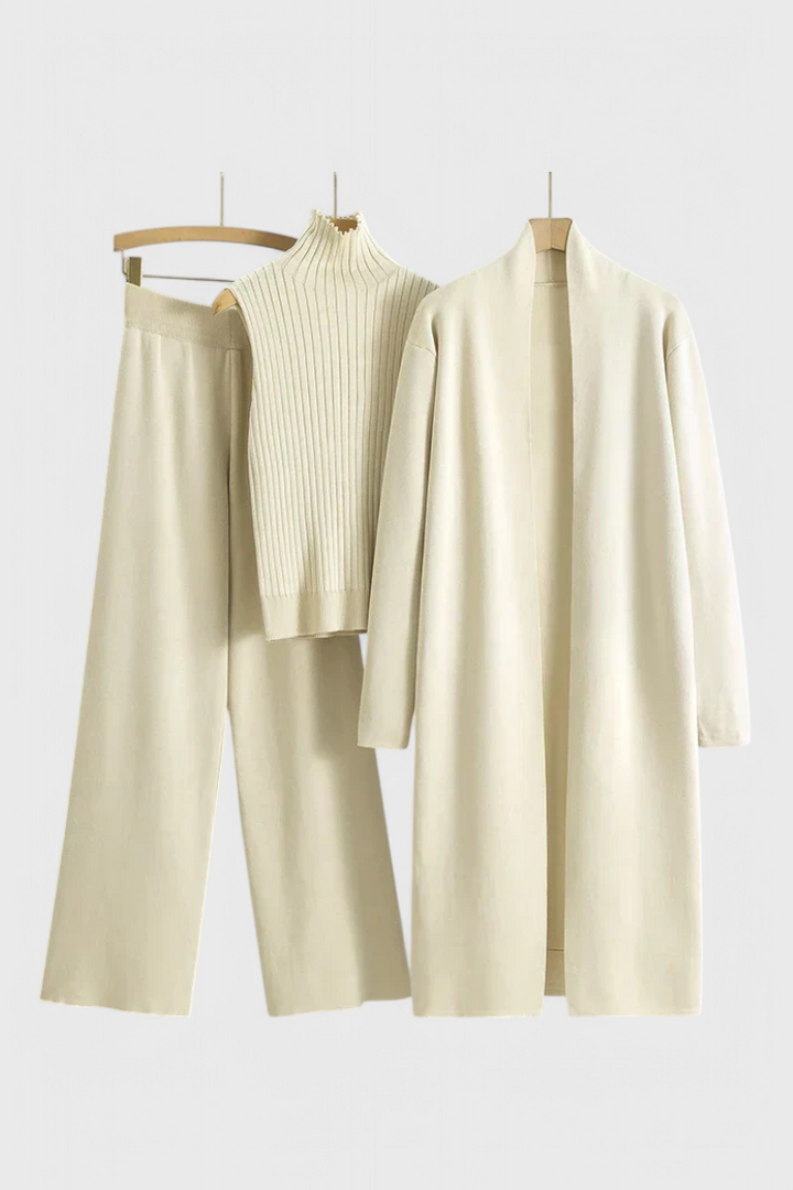 Mahalia Elegant Cut 3-Piece Soft Knit Ensemble