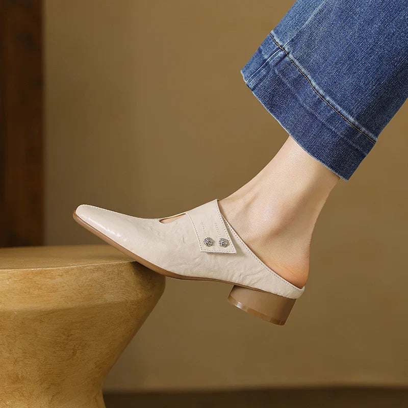 Agnit Genuine Leather Mules