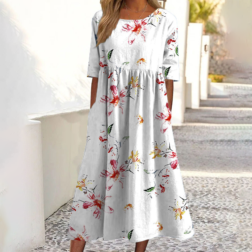Gloria™ | Vintage Floral Art Print Dress