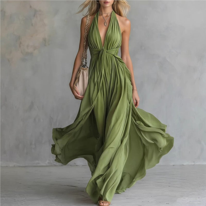 Women's V-neck Long Dresses