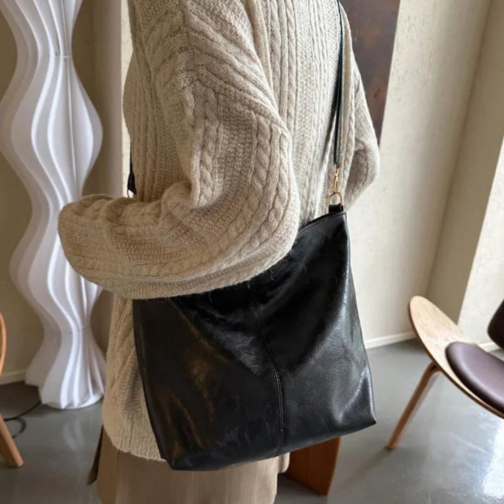 Chelsey's Timeless Elegance | Leather Shoulder Bag