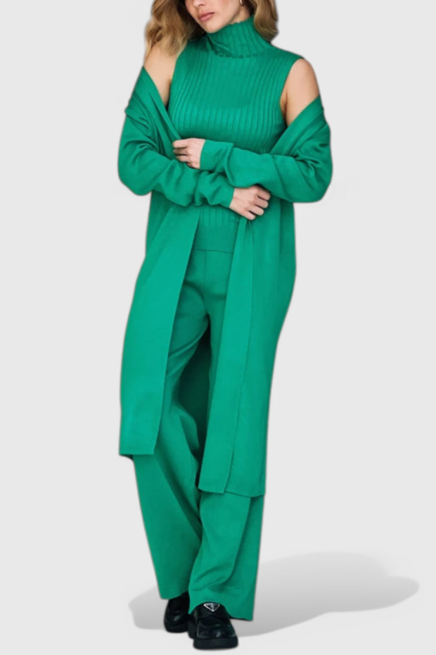 Mahalia Elegant Cut 3-Piece Soft Knit Ensemble