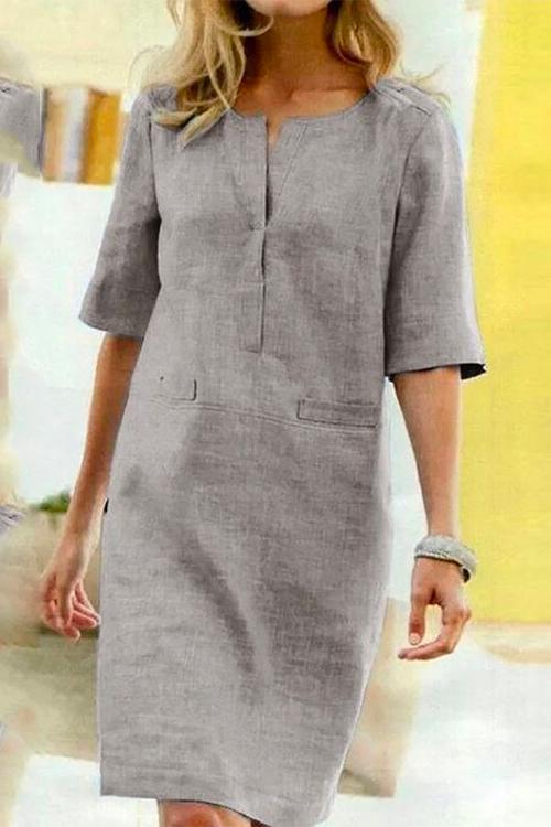 Karina™ | Linen-Cotton Shift Dress
