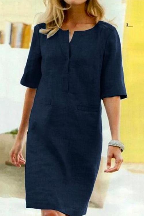 Karina™ | Linen-Cotton Shift Dress