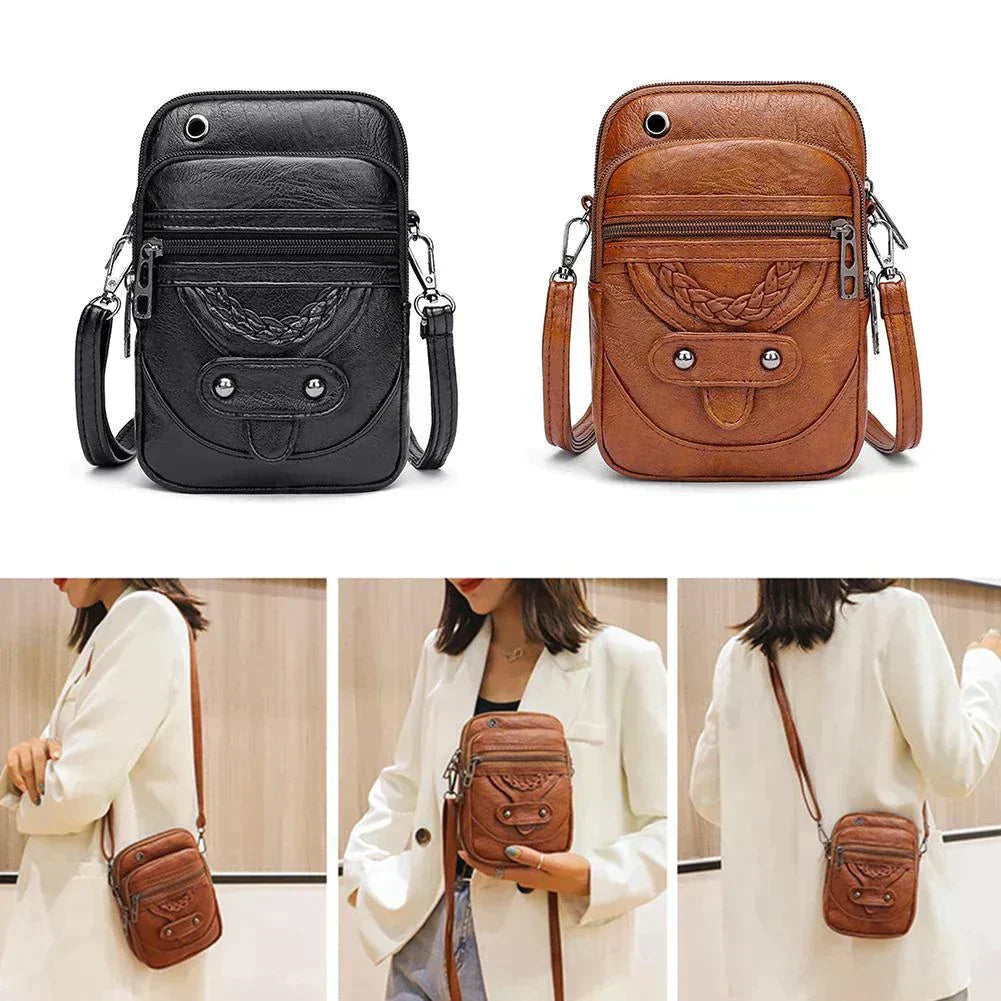 Vellana Vintage Charm | Leather Crossbody Bag