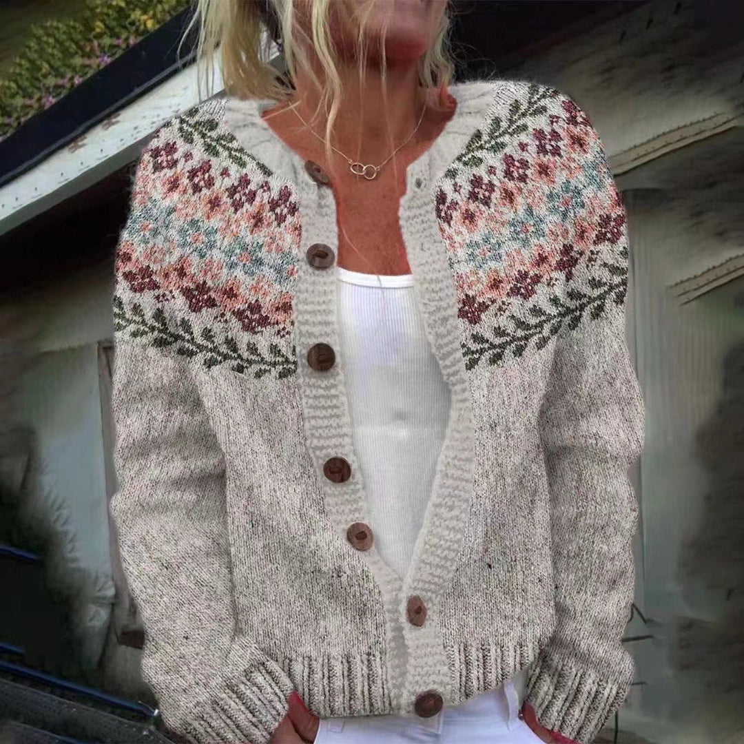 Madelyne | Retro Icelandic Knit Cardigan