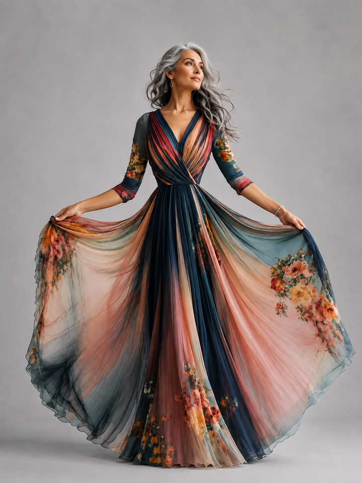 Callie™ | Artistic Patchwork Maxi Dress