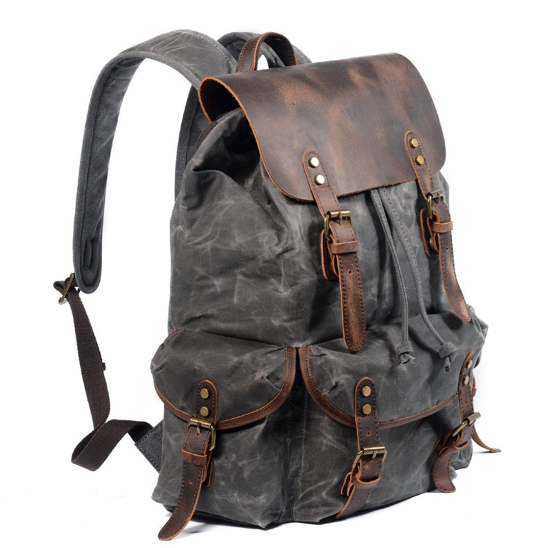 James - Retro Canvas and Leather Backpack