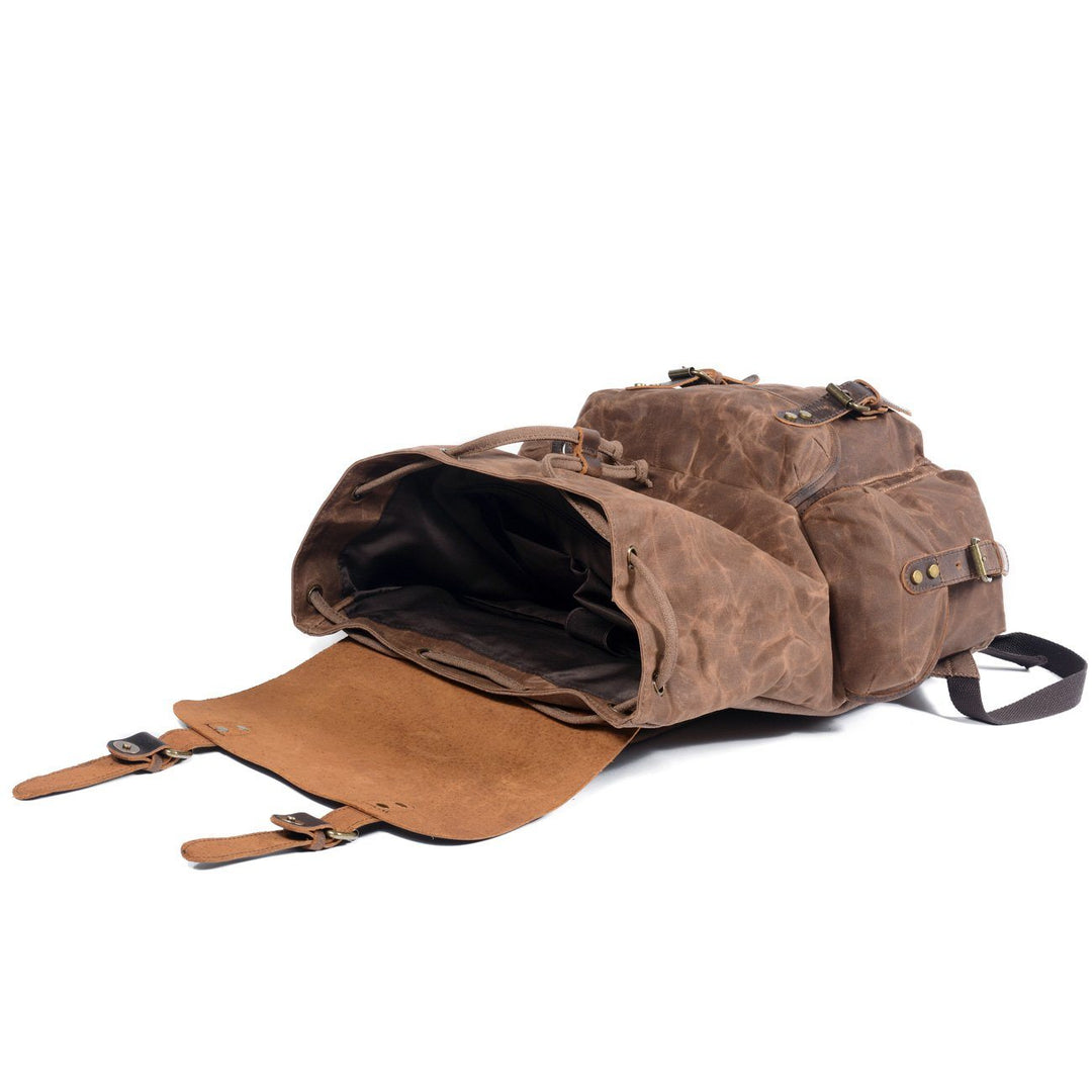 James - Retro Canvas and Leather Backpack