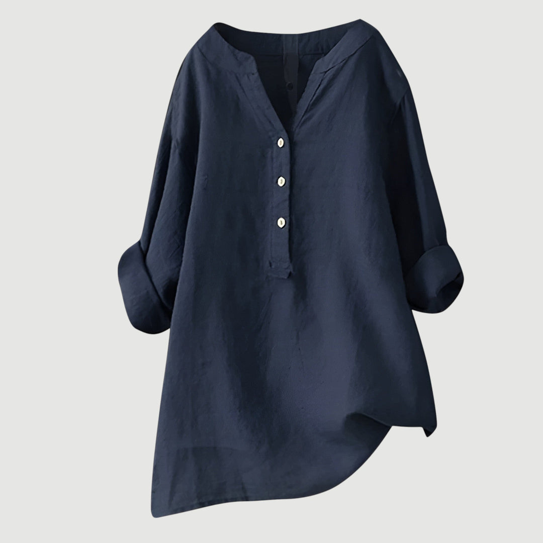 Linda | Relaxed Linen Blend Blouse