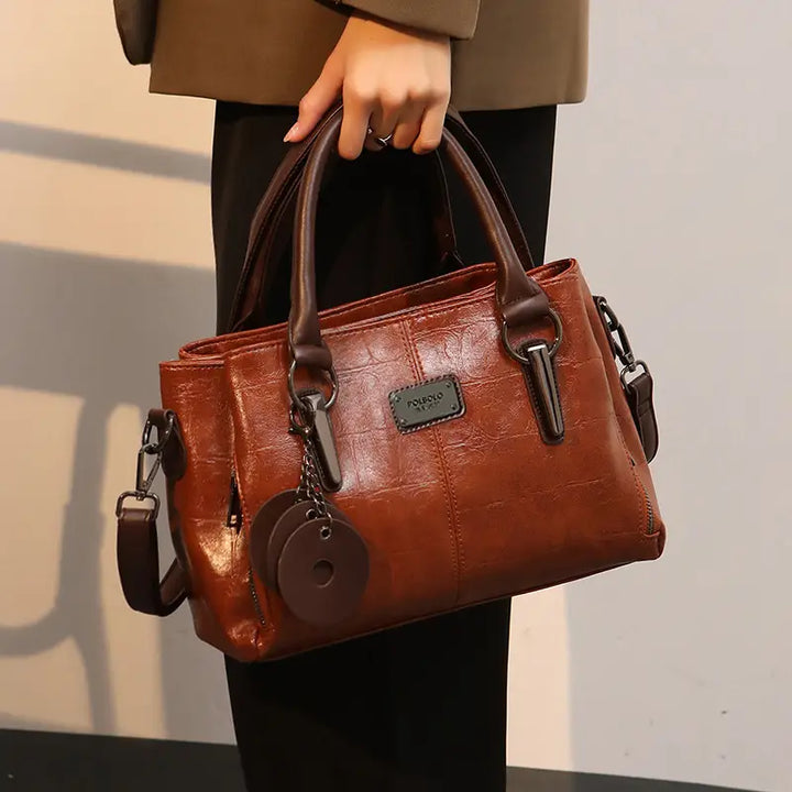 Stylish Authentic Leather Vintage Boston Bag