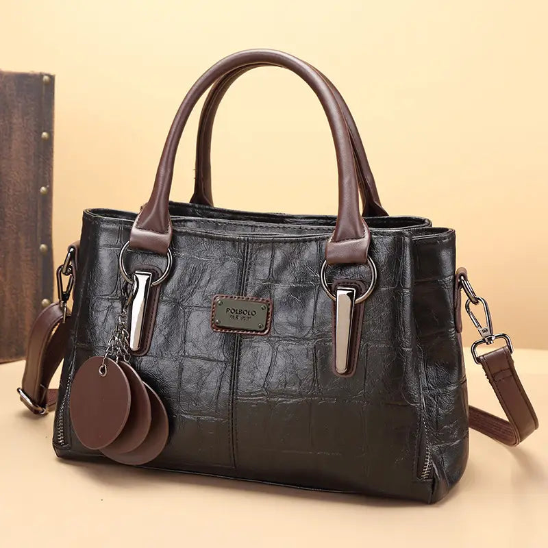 Stylish Authentic Leather Vintage Boston Bag