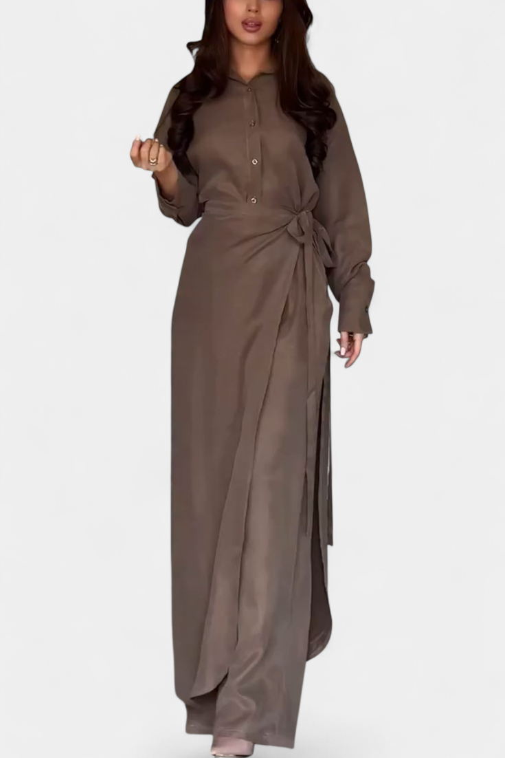 Marisol Casual Shirt and Skirt Pants Set