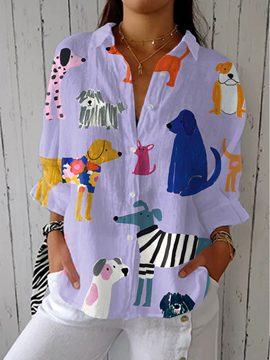 Kimber™ Playful Dogs Blouse