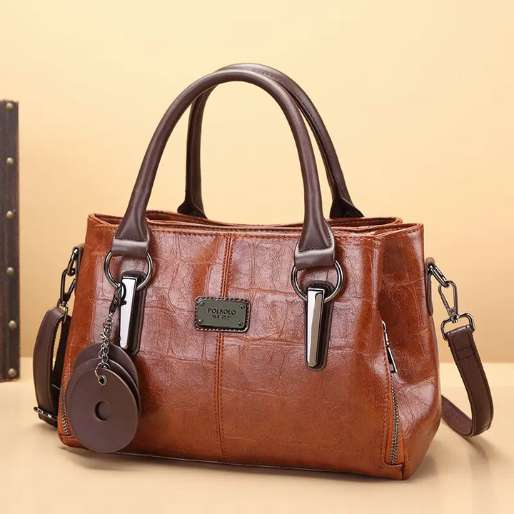 Stylish Authentic Leather Vintage Boston Bag