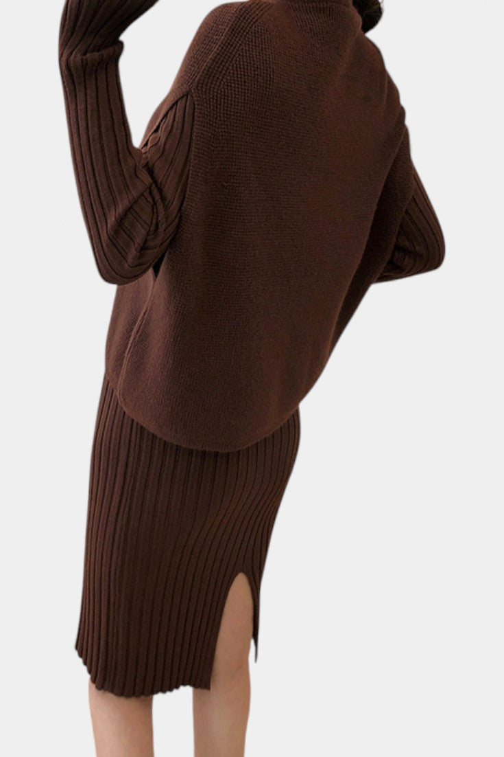 Alectra Modern Silhouette Two-Piece Knit Ensemble