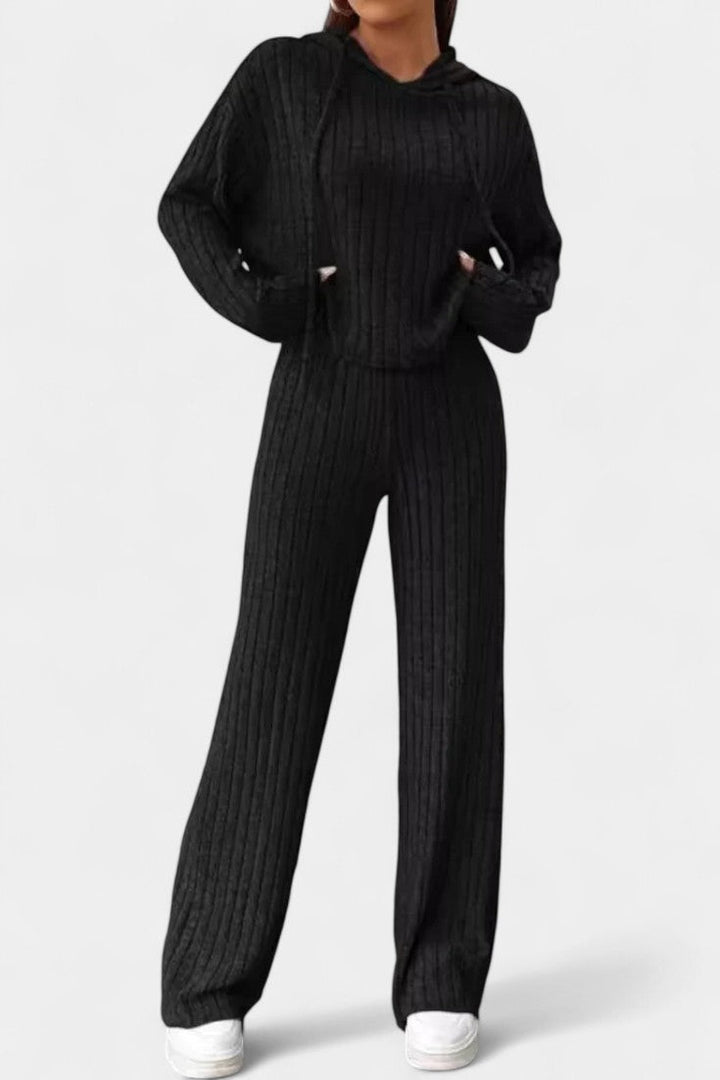 Federica Striped Knit Hoodie and Long Pants Set
