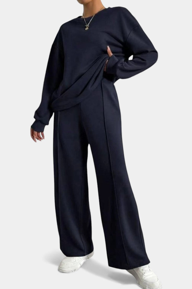 Tiara Lounge Set: Sweatshirt & High-Waisted Trousers