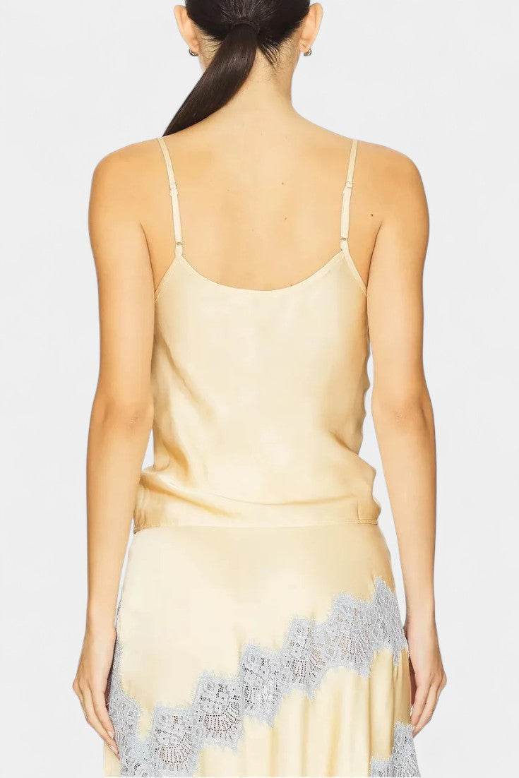 Mirren Satin and Lace Contrast Set with Flowing Midi Skirt