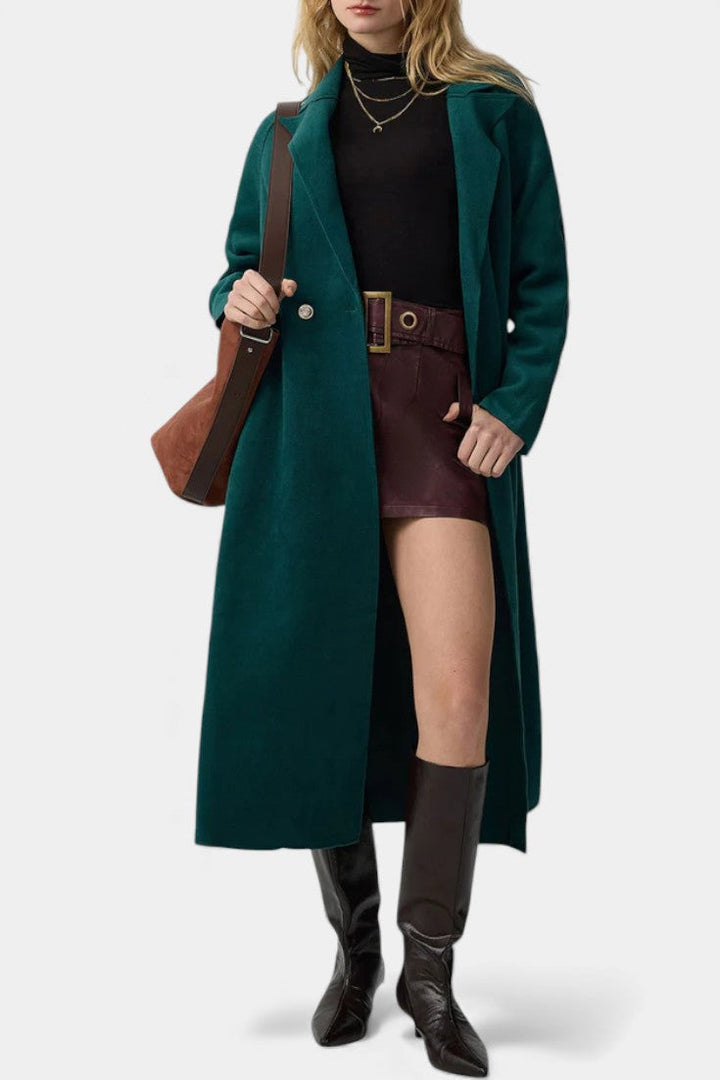 Padmé Long Crossed Jacket featuring Notched Lapels