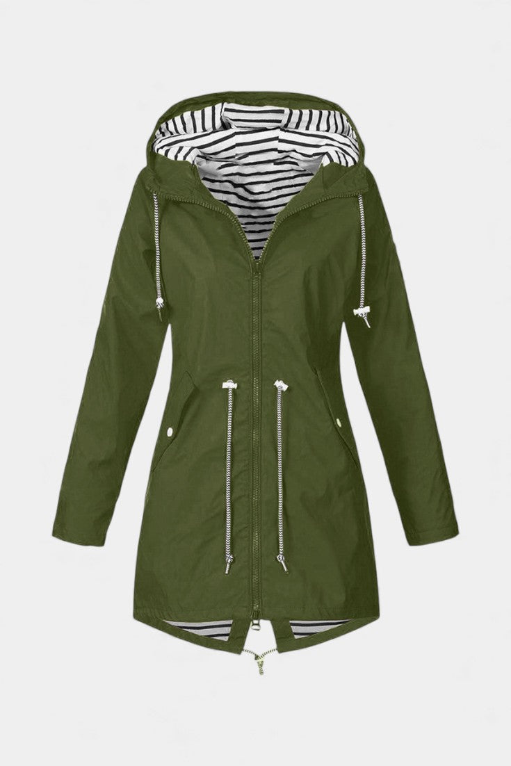 Aria Waterproof Jacket Featuring an Adjustable Hood