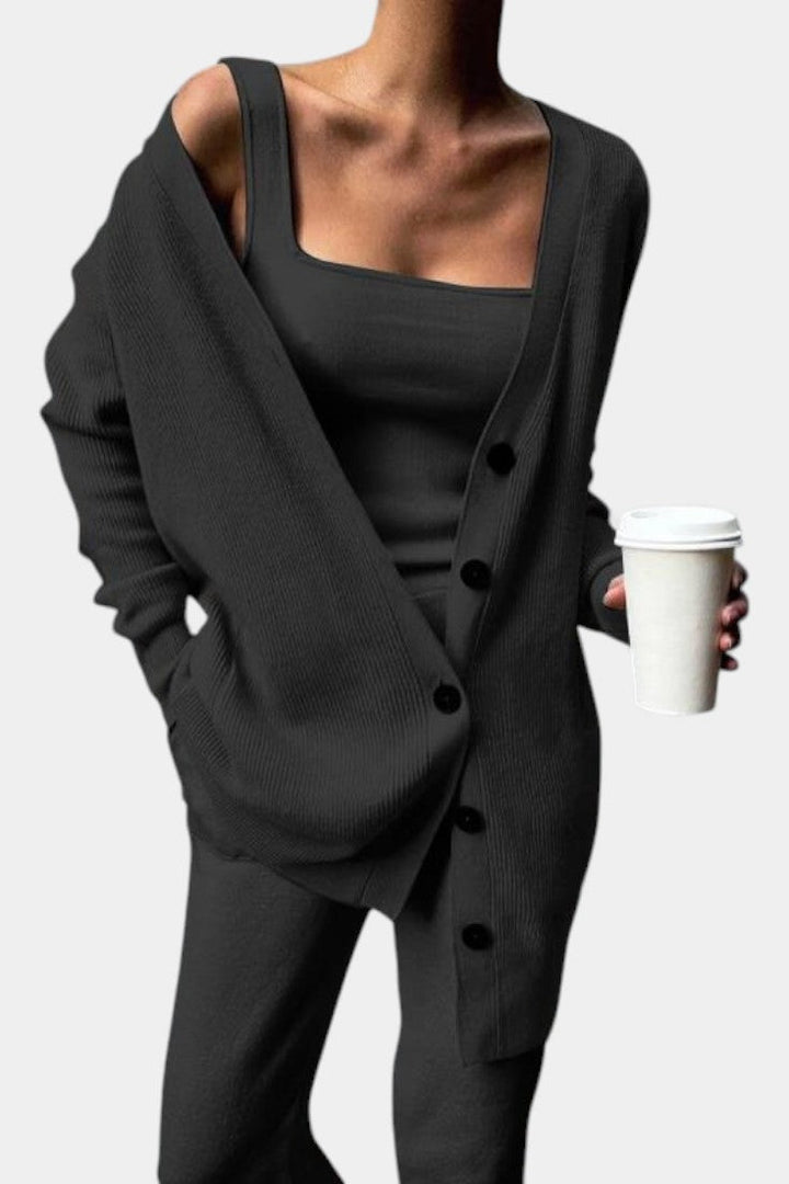 Clélia Cozy Knit Three-Piece Ensemble