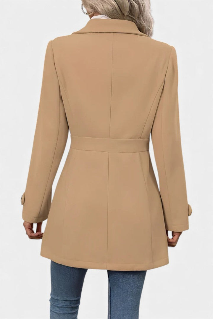 Maroussia Lapel Long Jacket with Button Closure