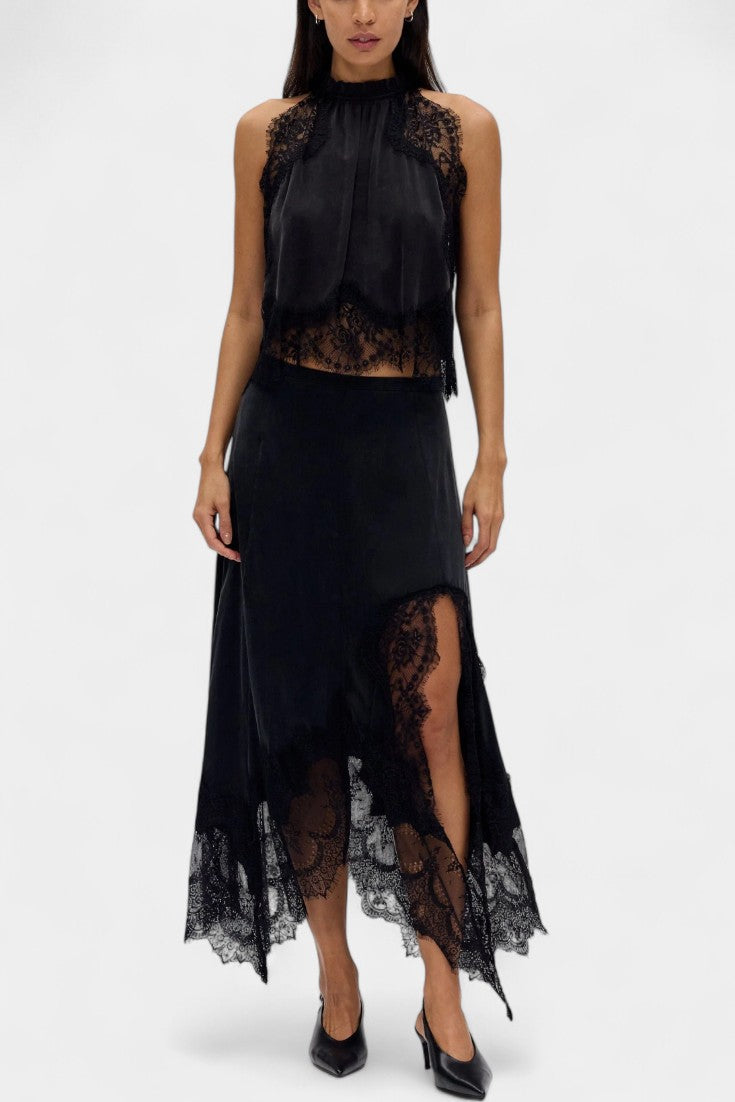 Coralena Midi Lace Skirt with Matching Top