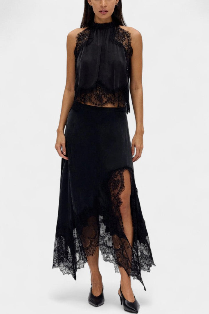 Coralena Midi Lace Skirt with Matching Top