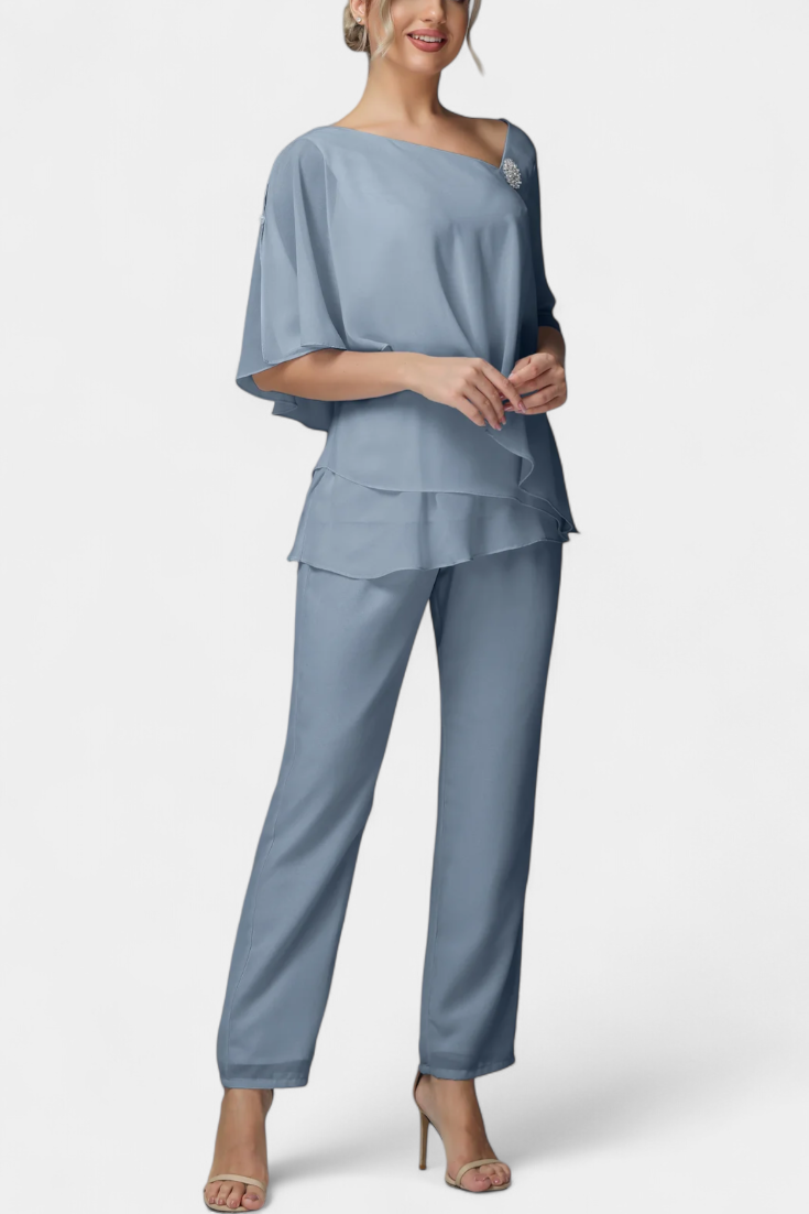 Dinah Sleeveless Top with High-Waisted Fluid Leg Pants Set