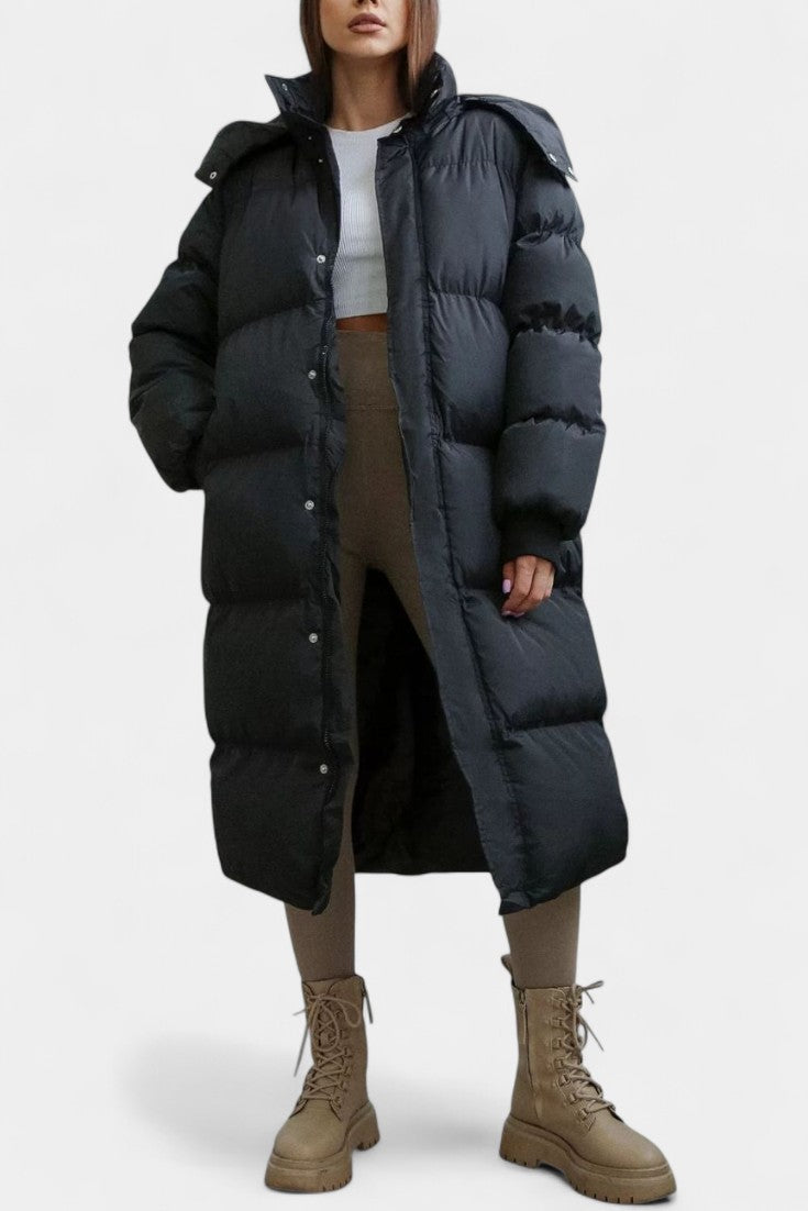 Razel Women's Adjustable Hooded Puffer Jacket with Flattering Fit