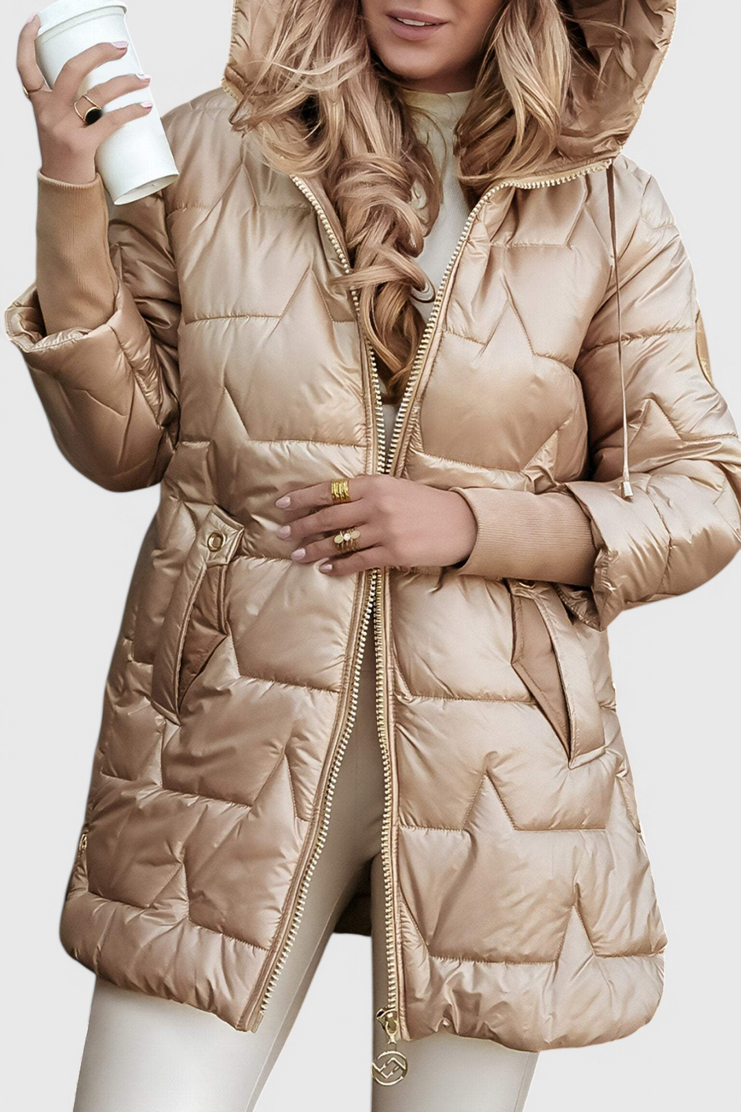Streamlined Silhouette Marcella Hooded Padded Jacket