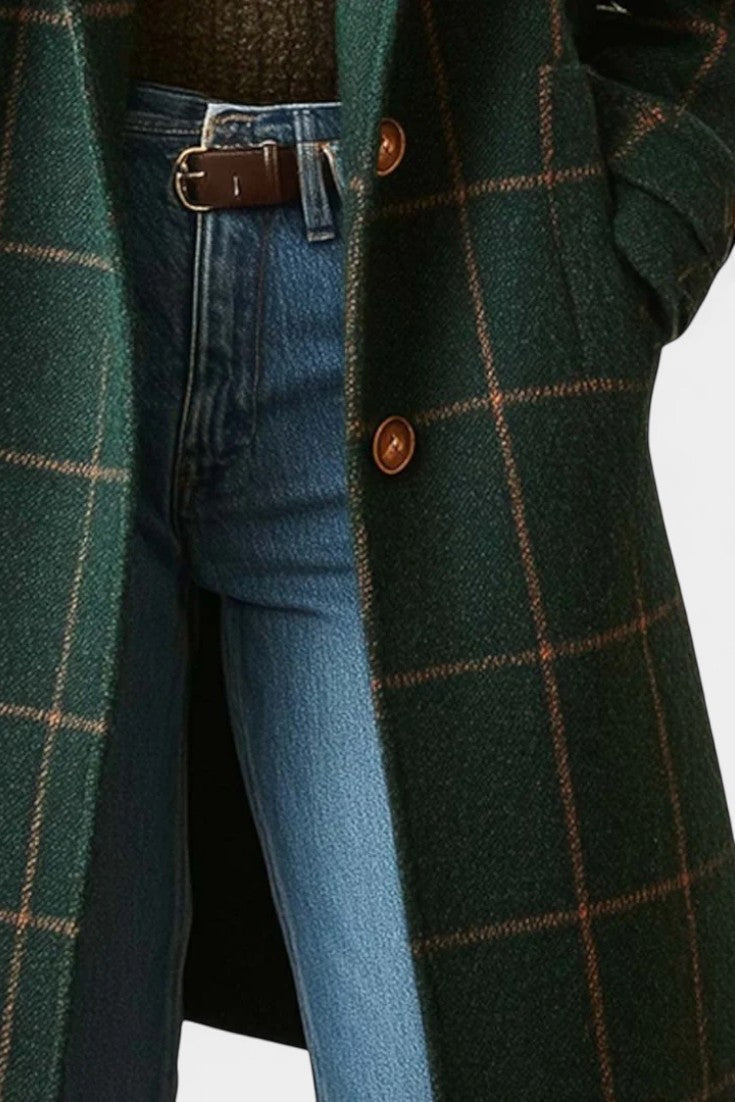 Saphira Tailored Fit Classic Checked Coat