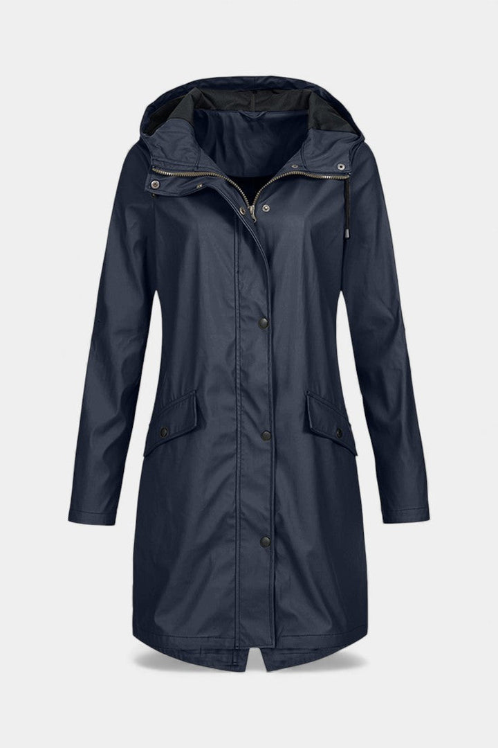 Beige Carmélia Long Waterproof Parka with Adjustable Hood