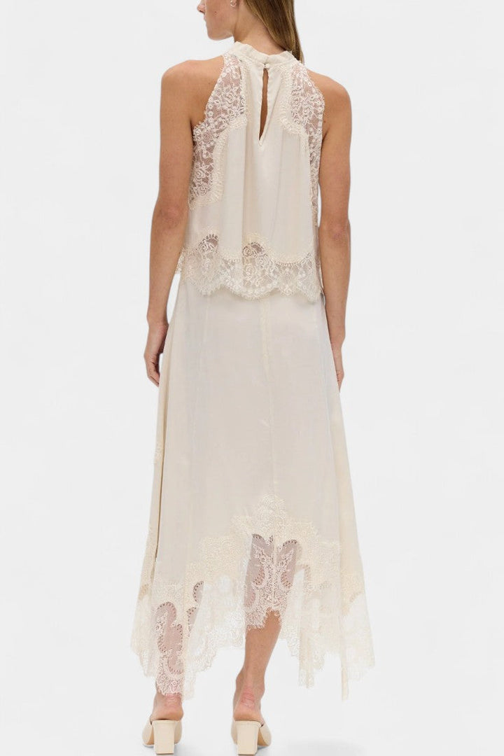 Coralena Midi Lace Skirt with Matching Top
