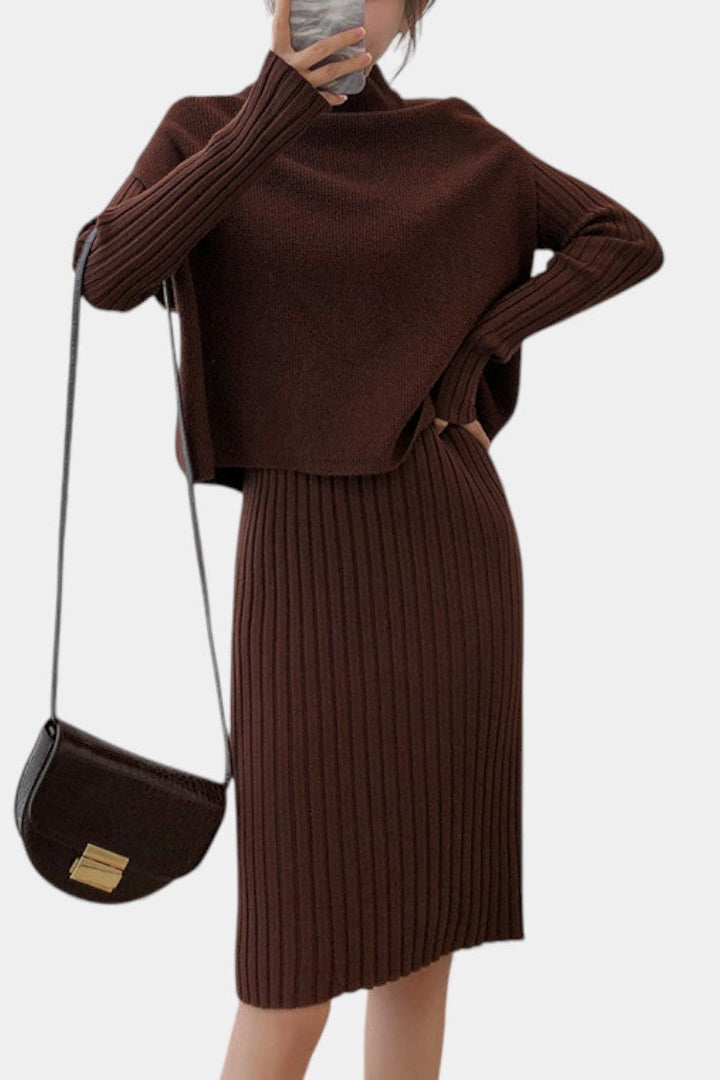 Alectra Modern Silhouette Two-Piece Knit Ensemble