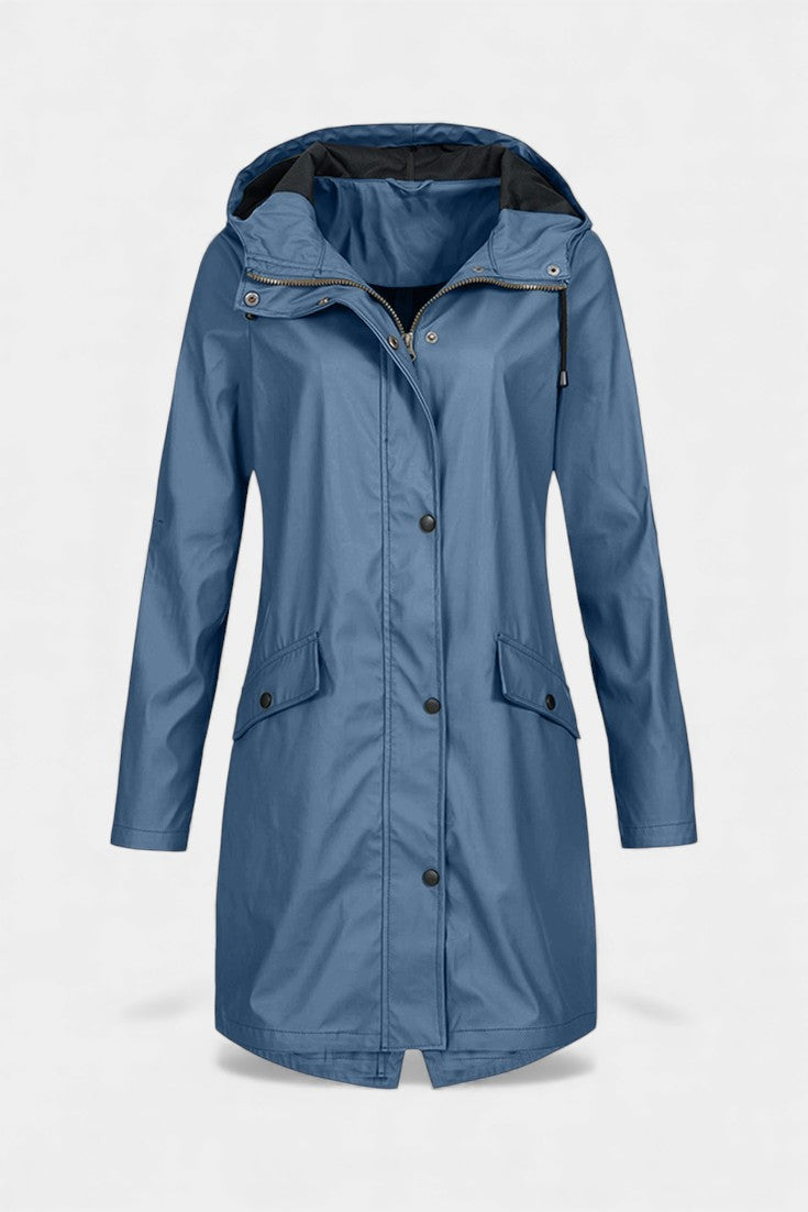 Carmélia Adjustable Hood Long Waterproof Parka