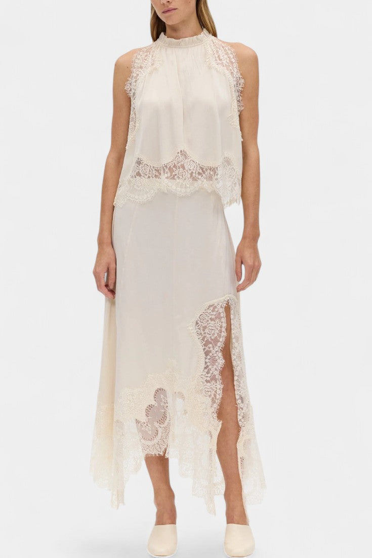 Coralena Midi Lace Skirt with Matching Top