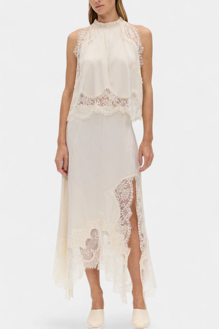 Coralena Midi Lace Skirt with Matching Top