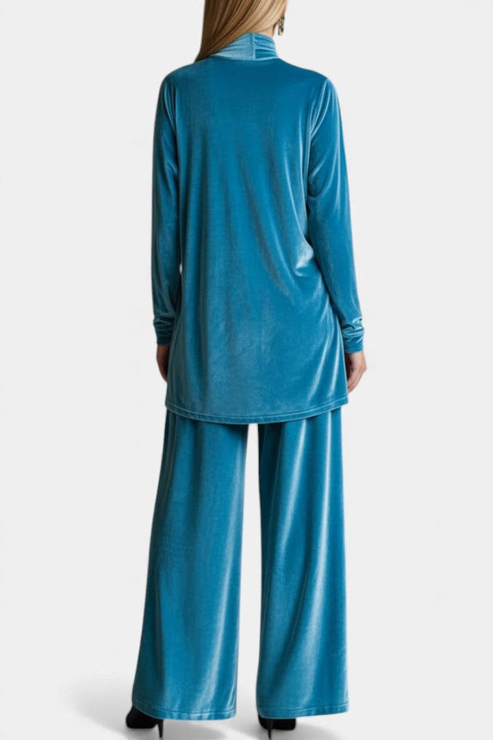 Tifenn Velvet High Neck Split Jumpsuit