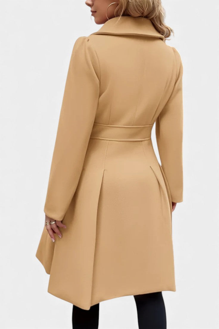 Philia Double-Breasted A-Line Peacoat