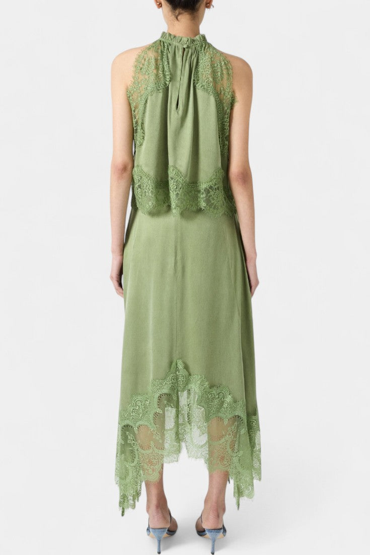 Coralena Midi Lace Skirt with Matching Top
