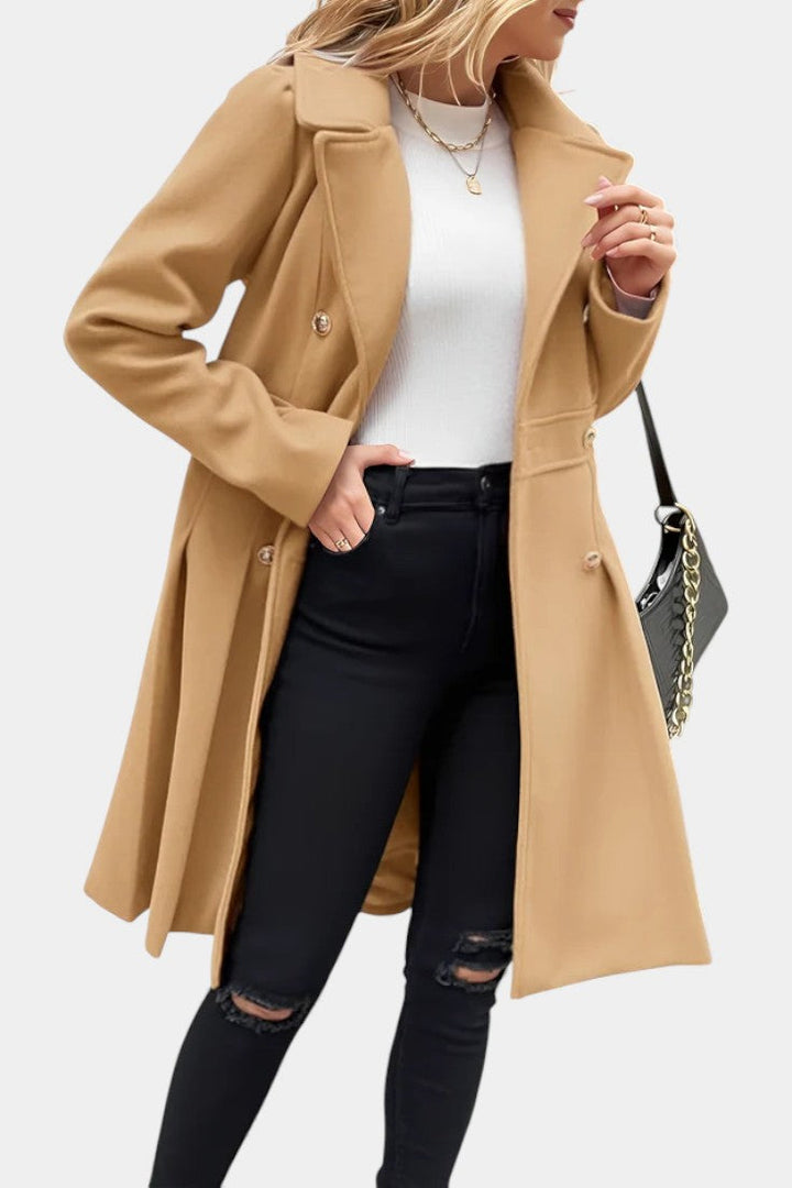 Philia Double-Breasted A-Line Peacoat