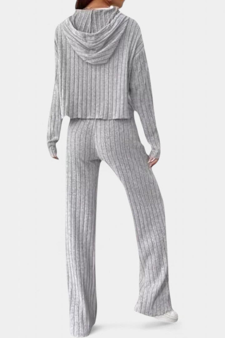 Federica Striped Knit Hoodie and Pants Set