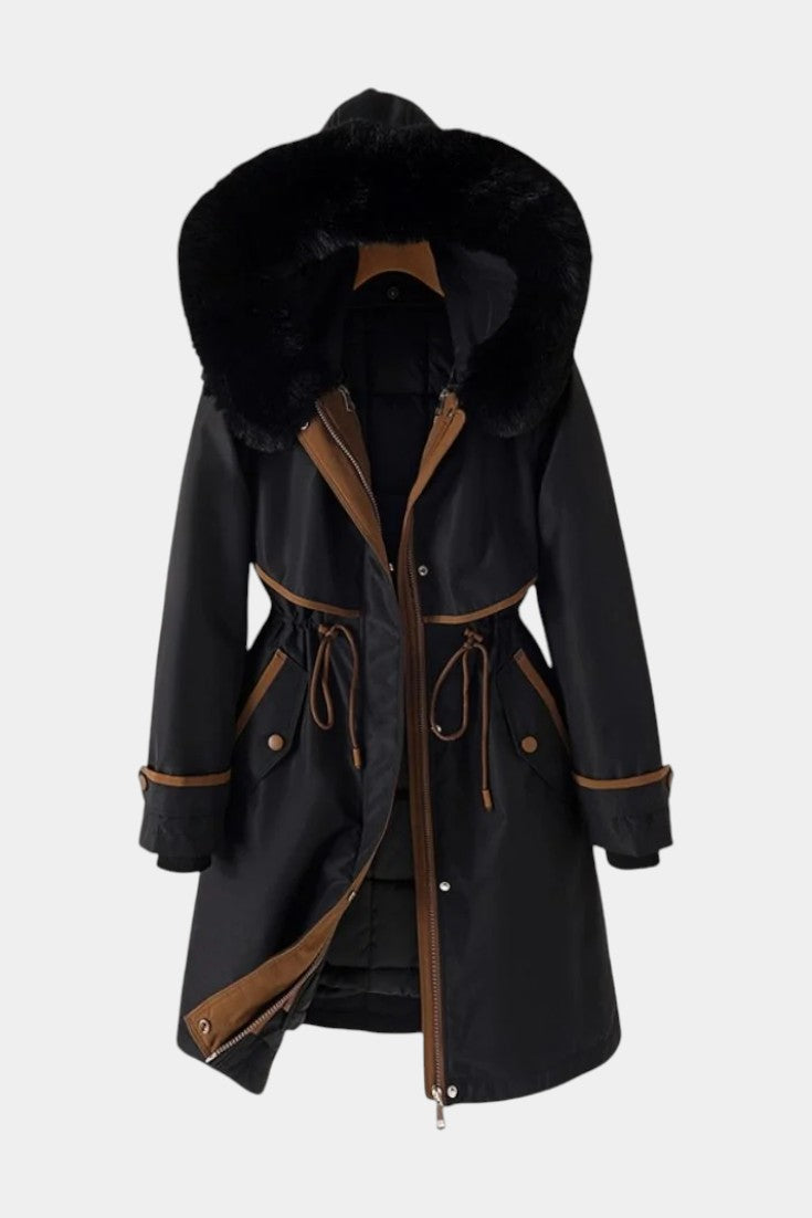 Deyanira Long Waterproof Parka with Faux Fur Interior