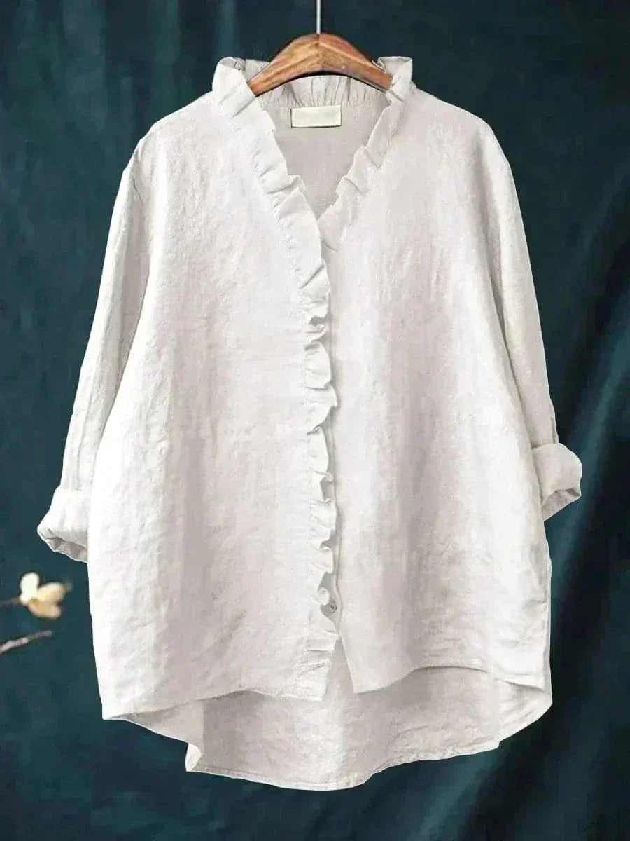Maeva | Linen Ruffle Blouse