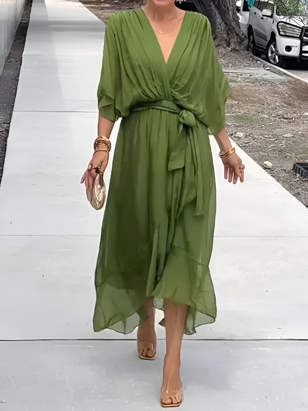 Danella™ | Flowing Dress with V-Neck
